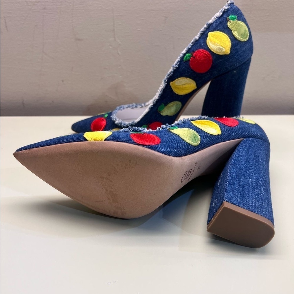 Embroidered Denim Heels with Fruit Accents for your perfect Italian Vacation - Picture 4 of 10